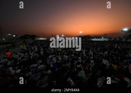 Juba, South Sudan. 04th Feb, 2023. South Sudan, Juba, 2023/2/4. Pope Francis partecipates in the ecumenical prayer at ''John Garang'' Mausoleum in Juba during the ecumenical peace pilgrimage of His Holiness in South Sudan Photograph by Vatican Media/Catholic Press Photo . RESTRICTED TO EDITORIAL USE - NO MARKETING - NO ADVERTISING CAMPAIGNS Credit: Independent Photo Agency/Alamy Live News Stock Photo