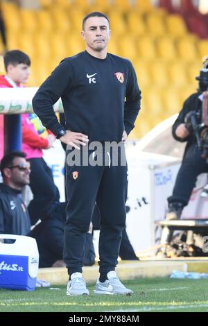 Fabio Cannavaro coach af Benevento Calcio during the Serie B match between Benevento Calcio v Venezia FC at Stadio Ciro Vigorito Stock Photo