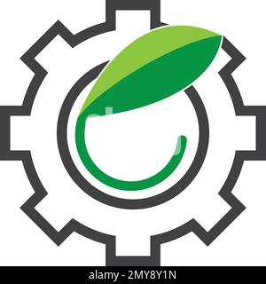 Gear leaf logo vector icon template Stock Vector