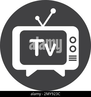 TV logo vector design flat icon Stock Vector