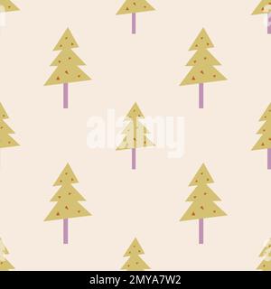 Tree seamless pattern repeat nature background illustration for wall art, hardcover, fabric, textile, wallpaper and web and print. Stock Vector