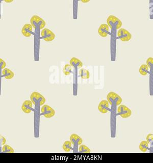 Tree seamless pattern repeat nature background illustration for wall art, hardcover, fabric, textile, wallpaper and web and print. Stock Vector