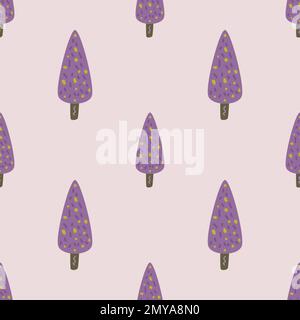 Tree seamless pattern repeat nature background illustration for wall art, hardcover, fabric, textile, wallpaper and web and print. Stock Vector
