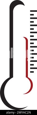 Thermometers icon with different zones. Vector image isolated on white background Stock Vector