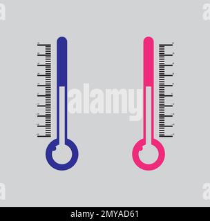 Thermometers icon with different zones. Vector image isolated on white ...