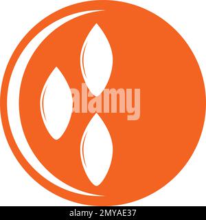 Agriculture icon with a field of golden ripe ears of wheat logo providing a staple dietary grain and animal feed, vector illustration isolated on whit Stock Vector
