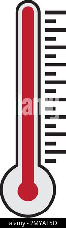Thermometers icon with different zones. Vector image isolated on white background Stock Vector