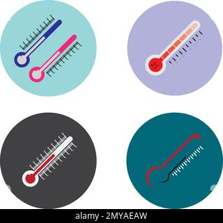 Thermometers icon with different zones. Vector image isolated on white background Stock Vector