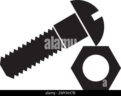 Bolt Nut Icon. Engineering or Construction Element Illustration As A Simple Vector Sign & Trendy Symbol for Design and Websites, Presentation or Mobil Stock Vector