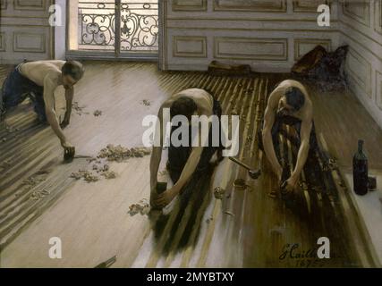 The Floor Scrapers or Les Raboteurs de parquet.  Gustave Caillebotte.  1875 Stock Photo