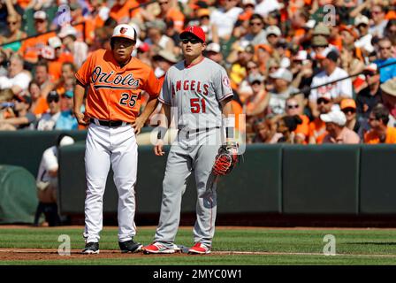 Baltimore Orioles' Hyun Soo Kim, of South Korea, looks on during