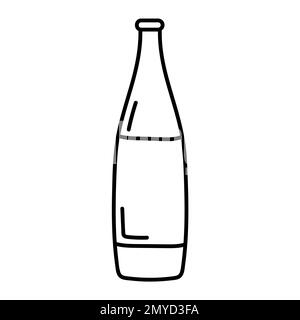 bottle, sketch doodle style vector glass bottle, Stock Vector