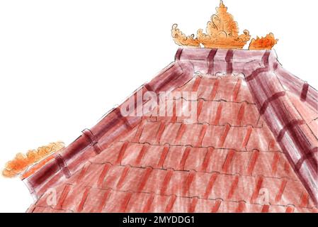 ref roof tile golden ornament Stock Vector