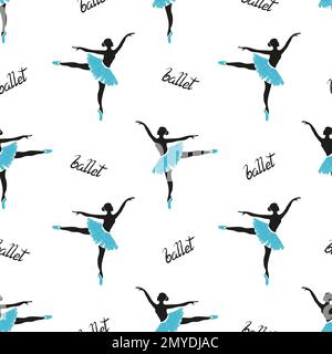 Seamless ballerinas pattern. Vector ballet background. Stock Vector