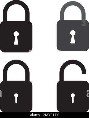 Padlock - Vector icon isolated template design illustration Stock ...