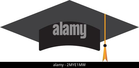 Graduation hat vector icon isolated on white background Stock Vector
