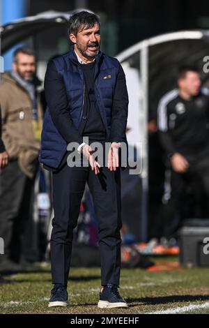 Alessandro Spugna coach of AS Roma Women in action during the Italian  Football Championship League A Women 2021/2022 match between AS Roma Women  vs Napoli Femminile at the Fulvio Bernardini Sport Center