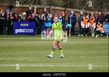 Manchester United midfielder Ella Toone in action against Sunderland Women in the FA Cup. Stock Photo