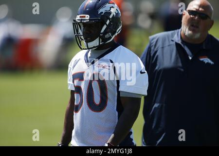 Denver Broncos linebacker Zaire Anderson (47) during the morning session at  the team's NFL training camp Wednesday, Aug. 12, 2015, in Englewood, Colo.  (AP Photo/David Zalubowski Stock Photo - Alamy