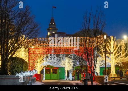 Lights of Wonder, Christmas Season Illuminations, Centennial Square, Victoria,  British Columbia, Canada Stock Photo