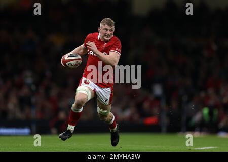 Cardiff, UK. 04th Feb, 2023. Jac Morgan of Wales in action. Guinness Six Nations championship 2023 match, Wales v Ireland at the Principality Stadium in Cardiff on Saturday 4th February 2023. pic by Andrew Orchard/Andrew Orchard sports photography/ Alamy Live News Credit: Andrew Orchard sports photography/Alamy Live News Stock Photo