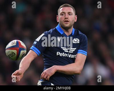 2023 Guinness Six Nations, Twickenham Stadium, England, UK. 4th February, 2023. Scotland's Finn Russell during the 2023 Guinness Six Nations match between England and Scotland: Credit: Ashley Western/Alamy Live News Stock Photo