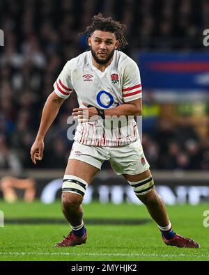 Lewis Ludlam of England during the 2023 Guinness 6 Nations match England vs Scotland at Twickenham Stadium, Twickenham, United Kingdom, 4th February 2023 (Photo by Craig Thomas/News Images) in, on 2/4/2023. (Photo by Craig Thomas/News Images/Sipa USA) Credit: Sipa USA/Alamy Live News Stock Photo