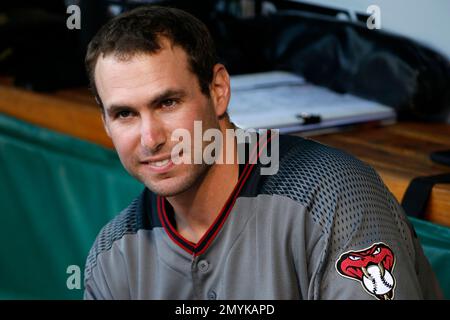 Arizona Diamondbacks' Paul Goldschmidt sits in the dugout before a baseball  game against the Pittsburgh Pirates in Pittsburgh, Wednesday, May 25, 2016.  The Pirates won 5-4. (AP Photo/Gene J. Puskar Stock Photo - Alamy