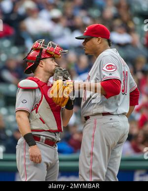 Tucker Barnhart Cincinnati Reds Game-Used #16 White Jersey with