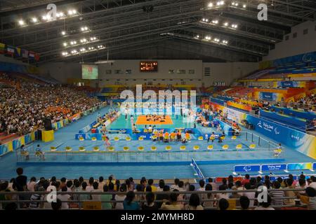 Inside Beijing agricultural university gymnasium Stock Photo