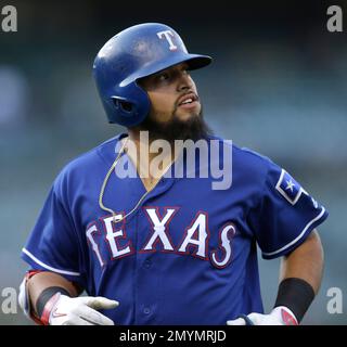 Texas Rangers' Rougned Odor bats during the first inning of a spring  training baseball game against the San Diego Padres, Thursday, March 1,  2018, in Surprise, Ariz. (AP Photo/Charlie Neibergall Stock Photo 