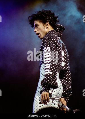 Prince in concert during the Lovesexy Tour at the Oakland-Alameda County Coliseum Arena in Oakland, California  November 11, 1988 Credit: Ross Pelton/MediaPunch Stock Photo