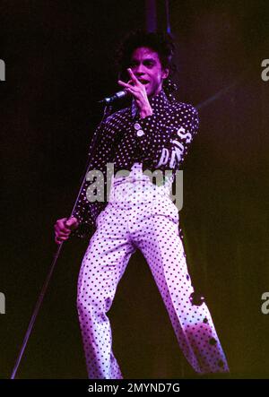 Prince in concert during the Lovesexy Tour at the Oakland-Alameda County Coliseum Arena in Oakland, California  November 11, 1988 Credit: Ross Pelton/MediaPunch Stock Photo