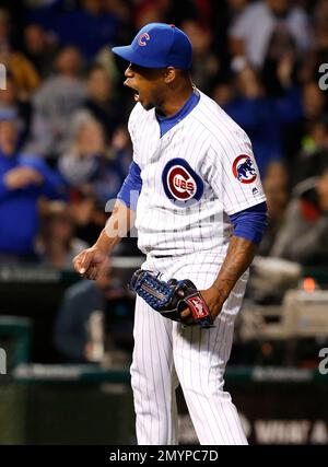 This is a 2016 photo of Pedro Strop of the Chicago Cubs baseball team. This  image reflects the 2016 active roster as of Monday, Feb. 29, 2016 when this  image was taken. (