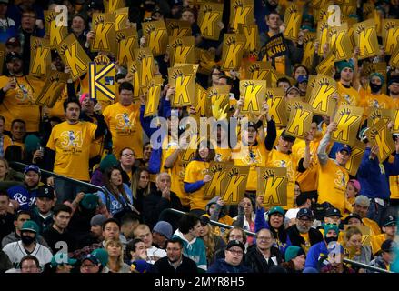 Fans in the Kings Court section cheer for Seattle Mariners starting  pitcher Felix Hernandez (34) after a strikeout in the fifth inning of a  baseball game against the Milwaukee Brewers, Sunday, Aug.