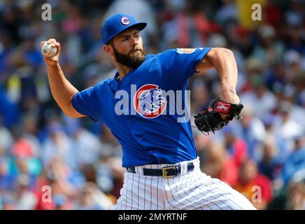 This is a 2016 photo of Jake Arrieta of the Chicago Cubs baseball team.  This image reflects the 2016 active roster as of Monday, Feb. 29, 2016 when  this image was taken. (