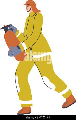 man with fire extinguisher - vector Stock Vector Image & Art - Alamy