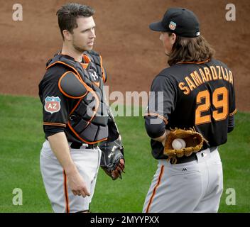 FILE - In this Oct. 18, 2014, file photo, San Francisco Giants