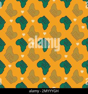 Yellow African Map vector repeat pattern background design Stock Vector