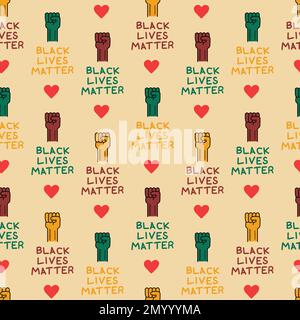 Black lives matter vector repeat pattern background design Stock Vector