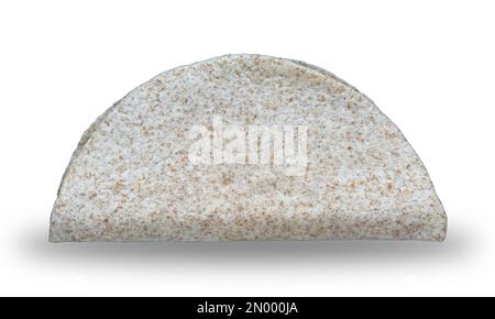 A folded wholegrain wrap isolated on a white background. Stock Photo