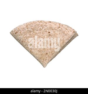 A folded wholegrain wrap isolated on a white background. Stock Photo