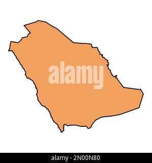 Saudi arabia high detailed map, geography graphic icon country, asia  border vector illustration . Stock Vector