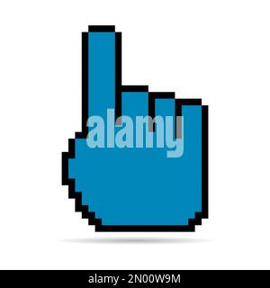 Mouse cursor pixel shadow icon, web click symbol, computer pointer ...