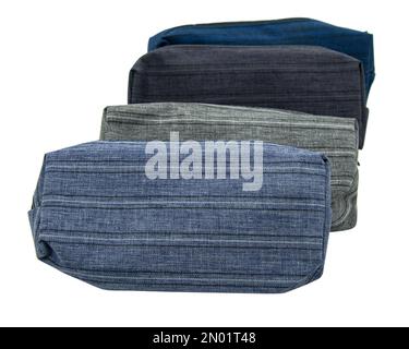 Multicolored pencil pen case container isolated on the white background Stock Photo