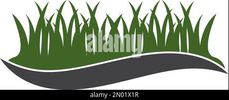 Natural Grass ilustration logo vector design template Stock Vector