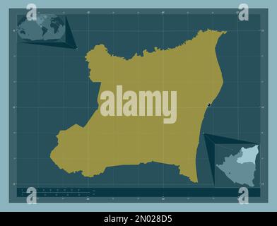 Atlantico Norte, autonomous region of Nicaragua. Solid color shape. Corner auxiliary location maps Stock Photo