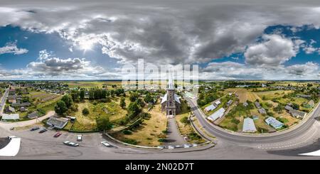 360° view of aerial full seamless spherical 360 hdri panorama view in ...