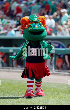 Boston Red Sox mascot Wally the Green Monster before a spring training  baseball game against the Miami Marlins on March 5, 2023 at JetBlue Park in  Fort Myers, Florida. (Mike Janes/Four Seam