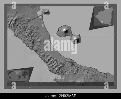 Where Is Rivas Map Rivas, department of Nicaragua. Bilevel elevation map with lakes and ...